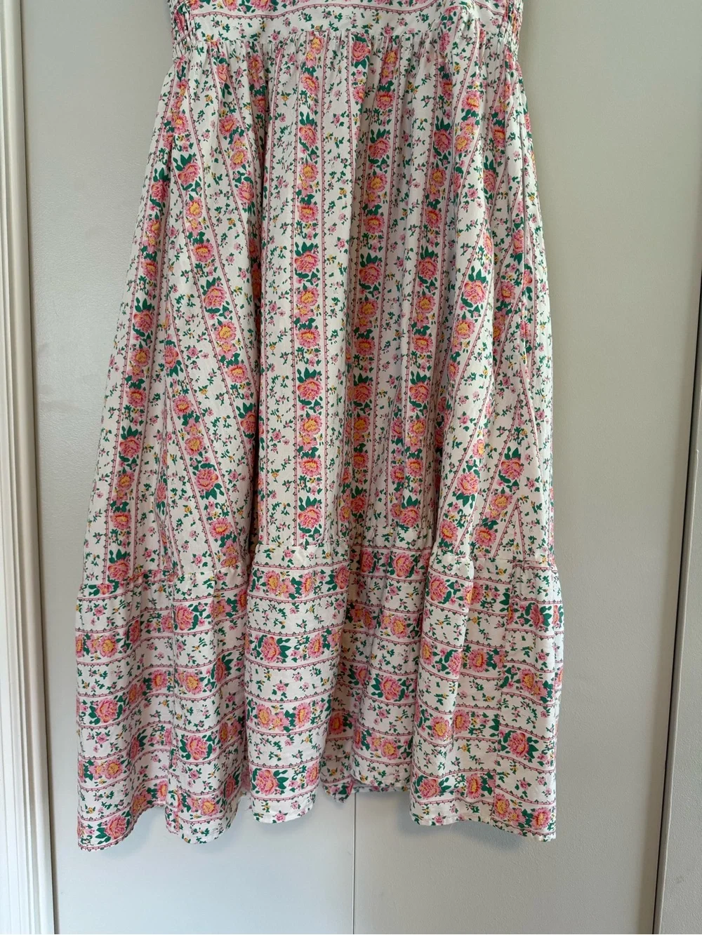 Tuckernuck White Midi Dress with Pink and Green Floral Print - Picture 12 of 12